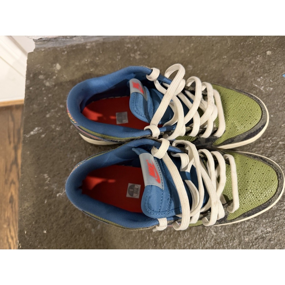 Nike Dunk Low PRM Siempre Familia Men 8 Green Sneaker Preowned DO2160335 No Box - Picture 3 of 6